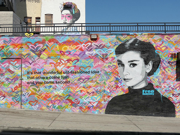 Audrey Hepburn graffiti in Downtown L.A.